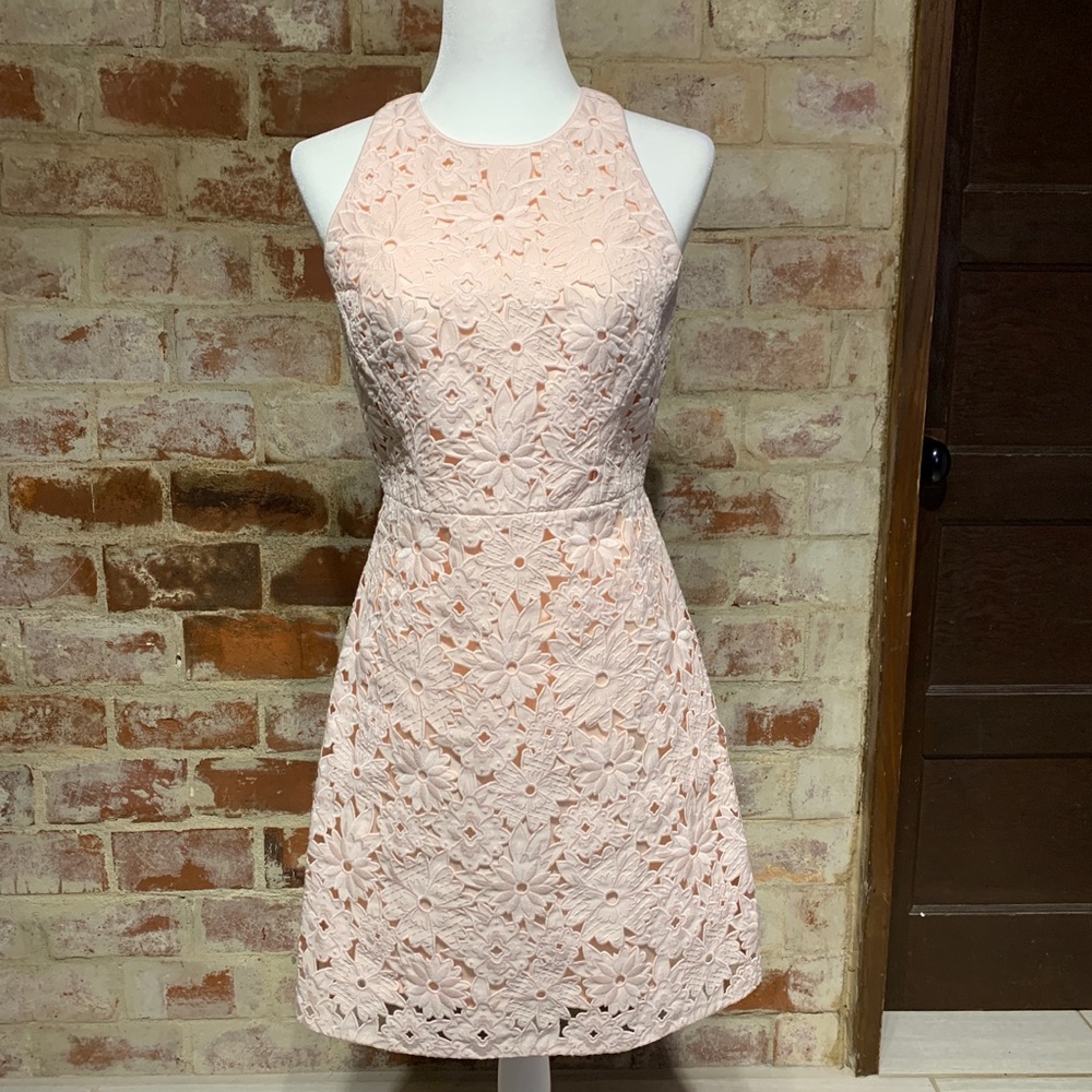 NWOT Kate Spade Floral Cutwork A-Line Dress I Rose Dew I Size 2